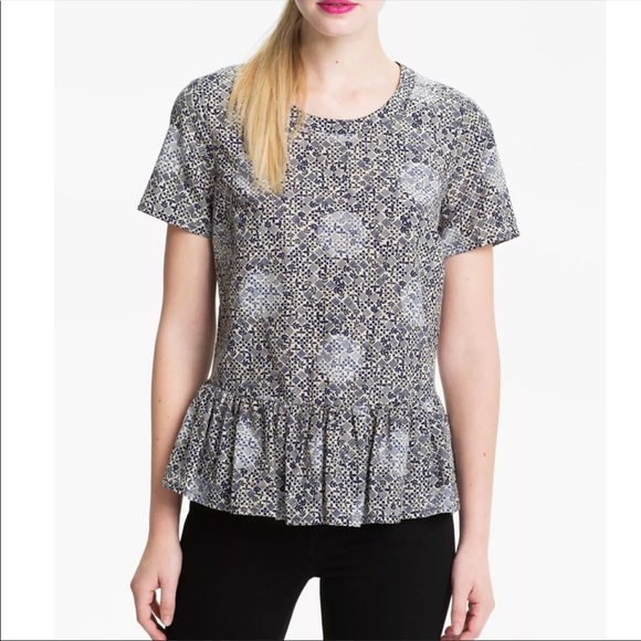 Marc by Marc Jacobs Jamie Dot Peplum Top Red Multi - Picture 2 of 8